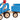 Traktor med släp - blå